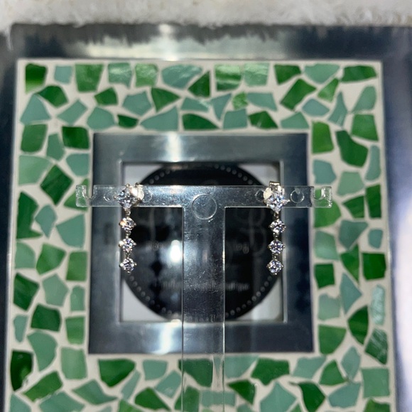 New Pandora Sparkling Round & Square Drop Earrings - Picture 5 of 7